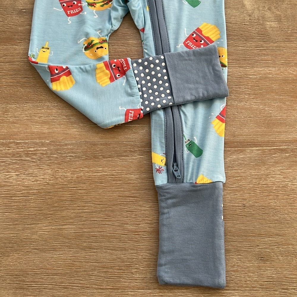 Angel Dear Baby Boy Bamboo Coverall Romper 0-3 months Fast Food Americana 4th - Picture 5 of 5